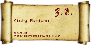 Zichy Mariann névjegykártya