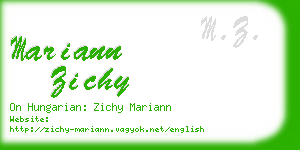 mariann zichy business card